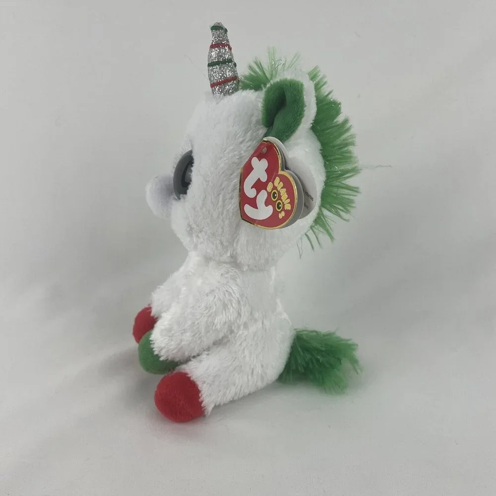 Ty Beanie Boos Unicorn‎ Candy Cane 8” Plush Christmas Stuffed Toy w/Tags